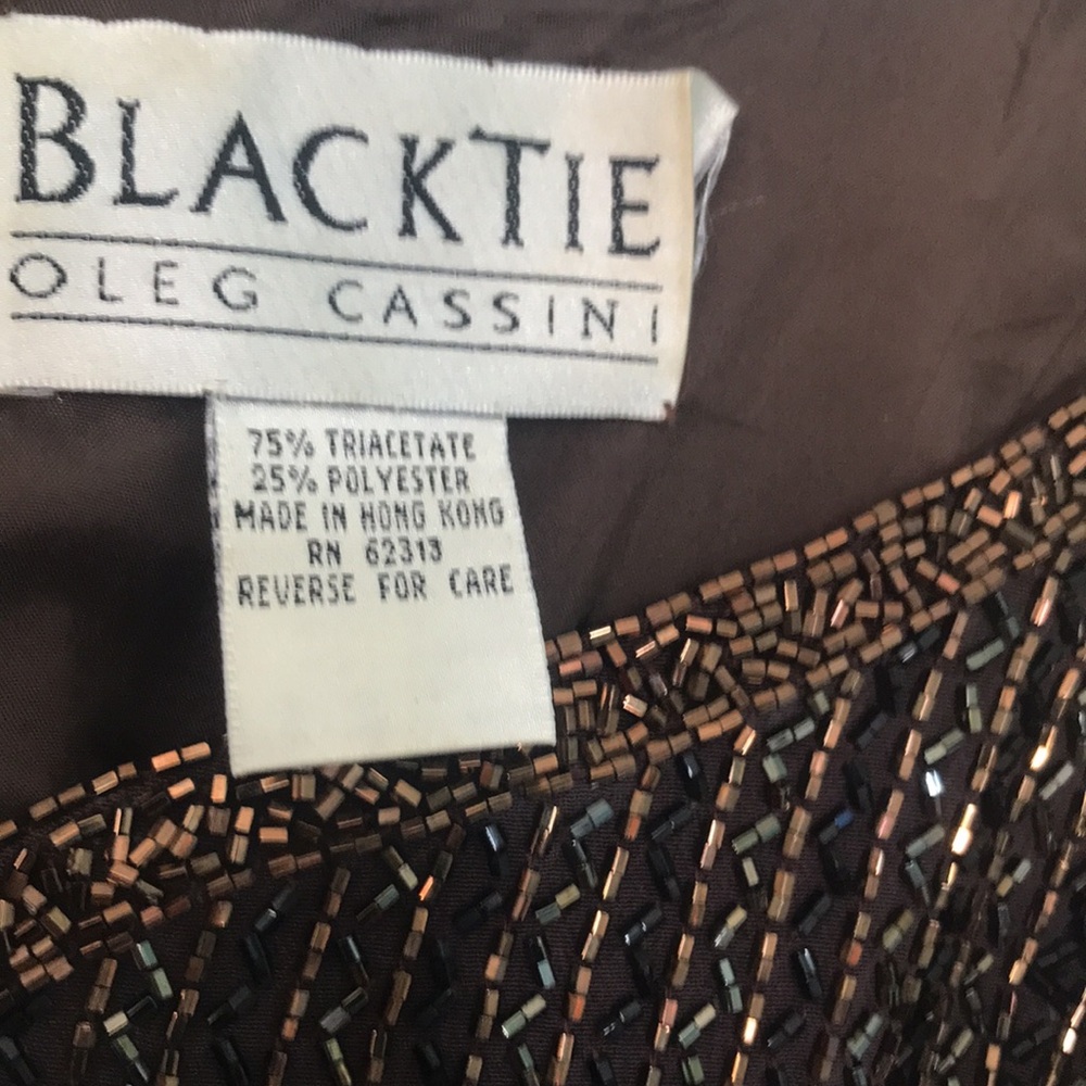 Black Tie Oleg Cassini beaded vintage gown size 10? - Picture 6 of 14